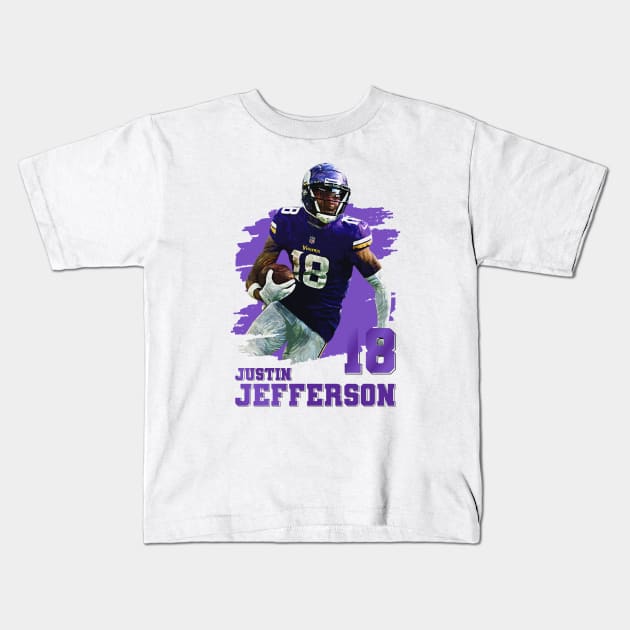 Justin Jefferson | 18 Kids T-Shirt by Aloenalone